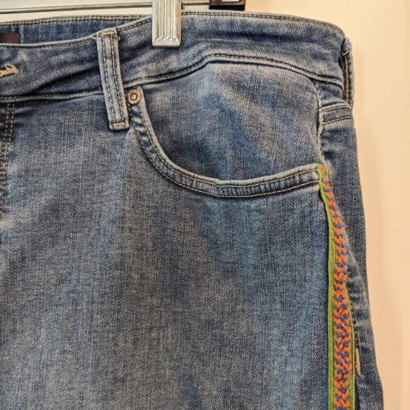 NYDJ Alina Leggings Womens 16 Side Detail Embroidery Denim Ankle Jeans - Picture 8 of 16